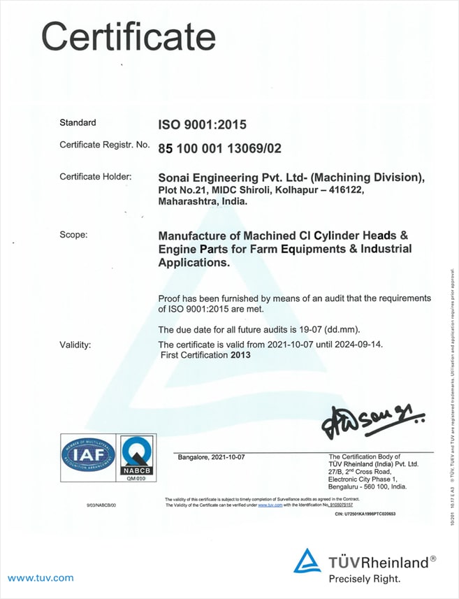 ISO 9001:2015 Certificate